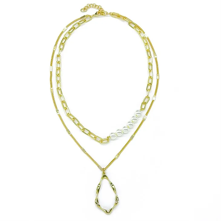 סט שרשרת פניני זהב